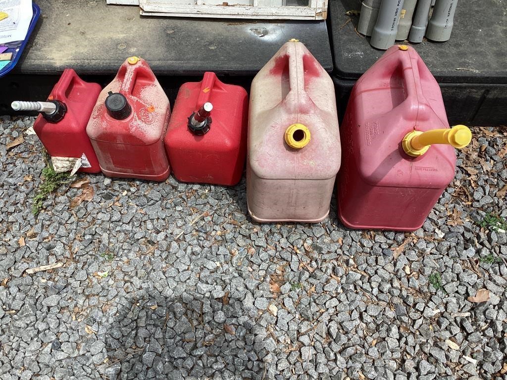 Five plastic gas cans*****