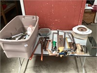 Assortment of tools, hardware, hydraulic jack****
