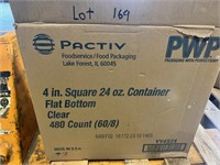 Square 24oz Container Flat Bottom Clear 4" Box480
