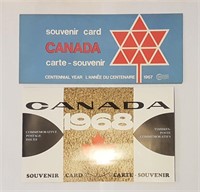 timbres Canada cartes-souvenir 1967 et 1968