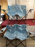 Pair of double seated portable event chairs