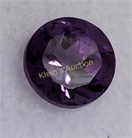 1.5 carat round brilliant cut purple amethyst gem