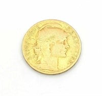 1904 Twenty Two Francs French Rooster Gold Coin