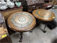 2PC ROUND LAMP TABLES IRON BASE MATCH ENTRY NOTE