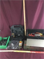 Mixed lot of tools, metal containers, etc
