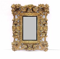 Ornate Brass Victorian Style Mirror