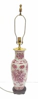 Chinese Porcelain Fushia Glazed Vase Lamp