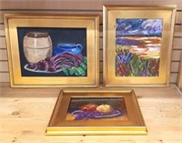 Two Still Lifes and Landscape by Kay Harrell -OOB