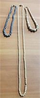 (3) Pearl Ladies Necklaces
