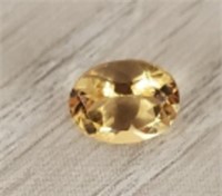 Natural Citrine Faceted Oval Cut Gemstone