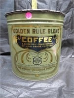 Antique Golden Rule Blend 10 Lb Tin Coffee Can