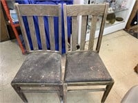Two Vintage Wooden chairs.  Need a little TLC.  A