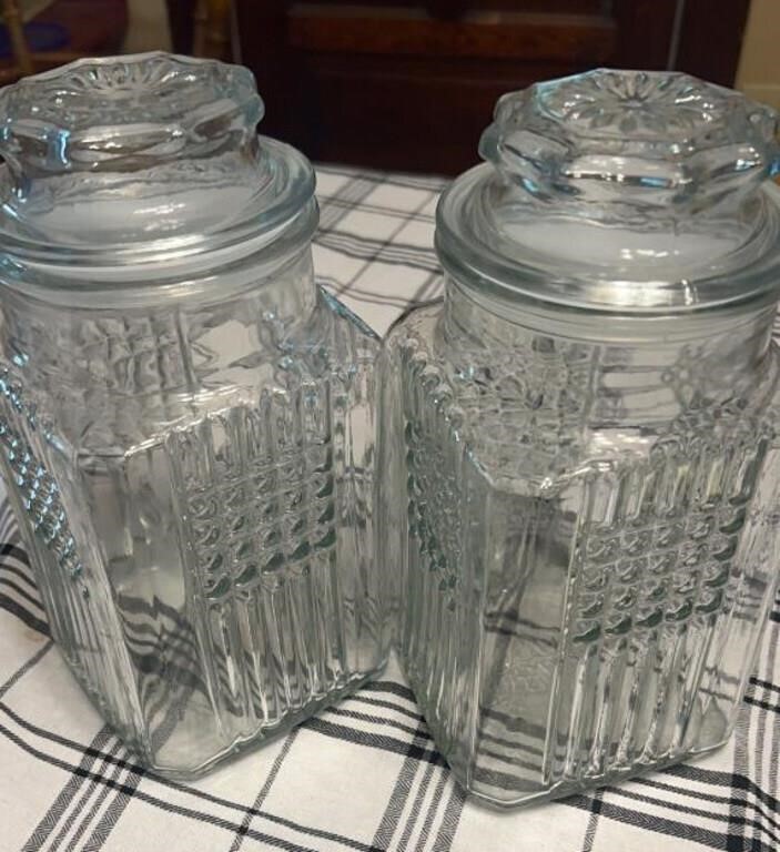 C11) 1984 &1984 Koeze’s glass canisters 
No