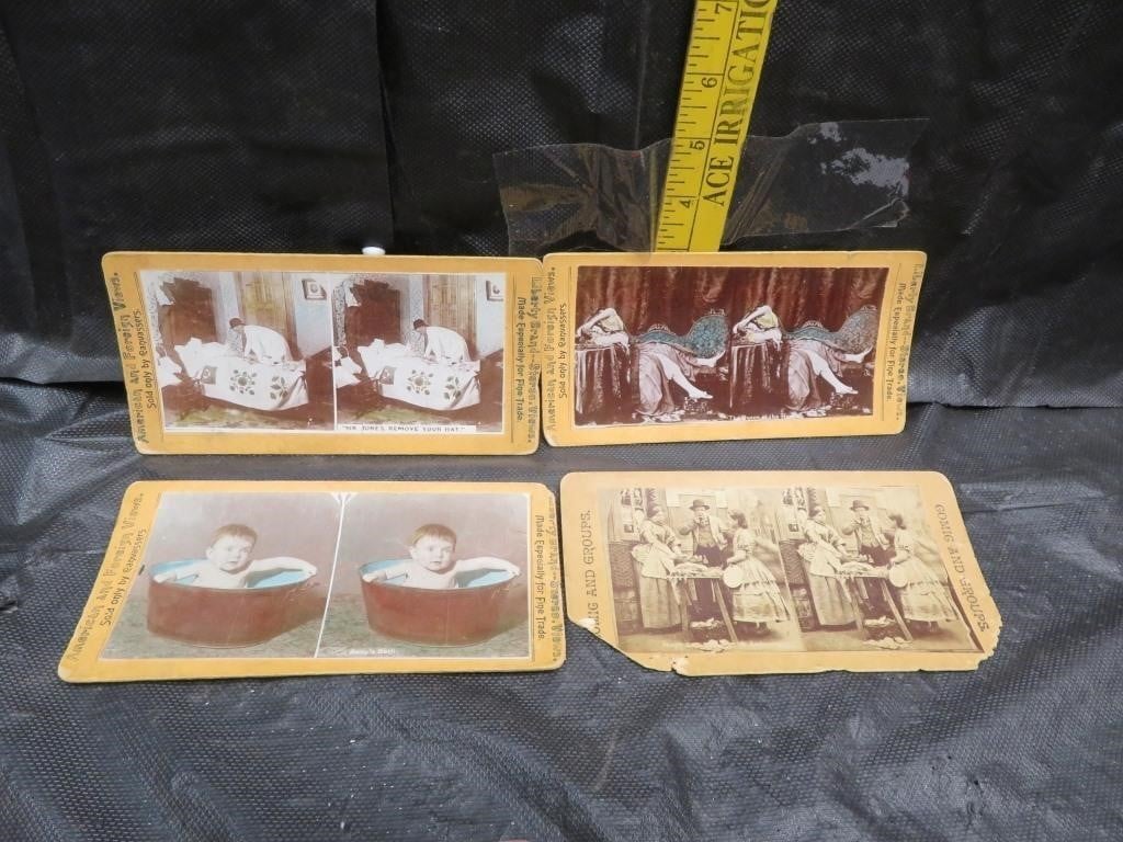 4 Antique Stereoscope Cards (See pictures for