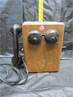 Antique Crank Telephone 10" x 11&1/2" 4&3/4"