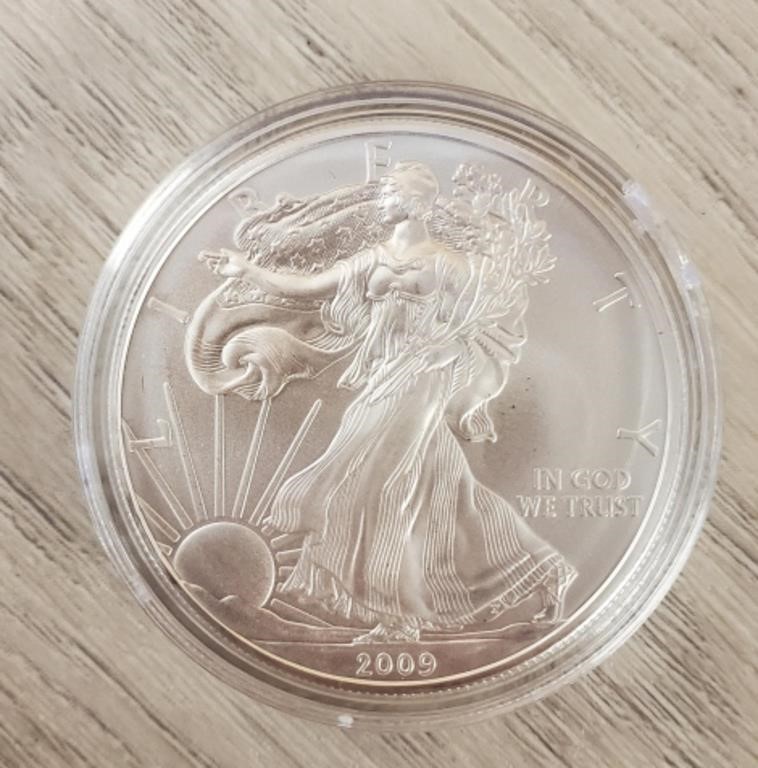 1 oz Silver 2009 Silver Eagle Dollar (BU)
