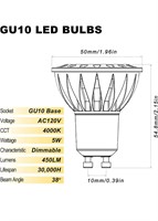 ALIDE GU10 Led Bulbs 4000K Dimmable Natural White