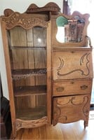 circa 1900's Oak Side-by-Side Secretary Bookcase