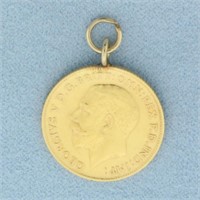 1912 British 1/2 Sovereign Gold Coin Pendant or Ch