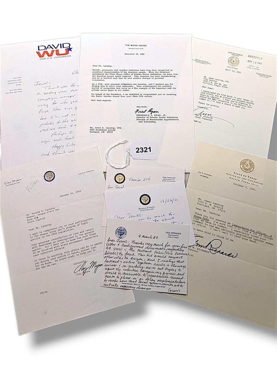Misc Politician Signed Letters Correspondence Dem