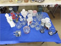 Table Lot of Misc Glassware