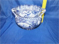 Blue & White Handled Bowl