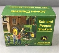 John Deere metal salt and pepper shakers