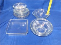 Lot of Clear Pyrex Bowls