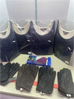 Men’s leather gloves and size medium tank yoos