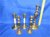 5 Brass Candle Holders