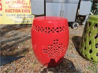 Red Ceramic Plant Stand
