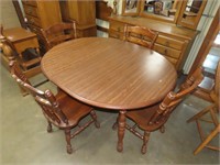 Dinette Table w/ 4 Chairs - Oak Finish