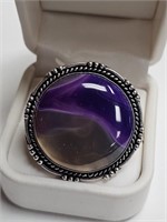 Multy Onyx German Silver Size 7 Ring