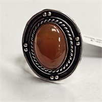 Red Onyx German Silver Size 7
