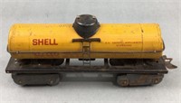 O gauge shell, tanker car model railroad missing
