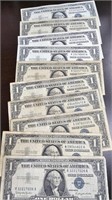 10 Assorted Silver Certificates