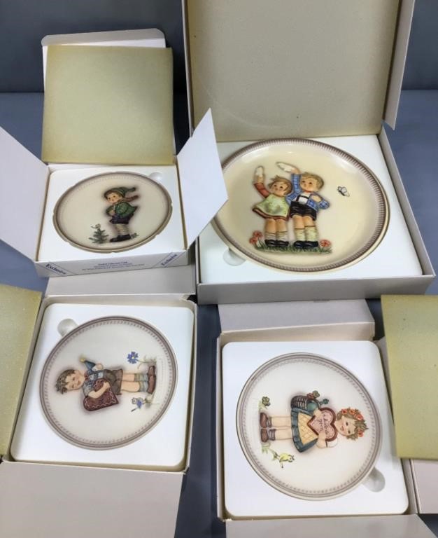4 count collectible Hummel plates in original