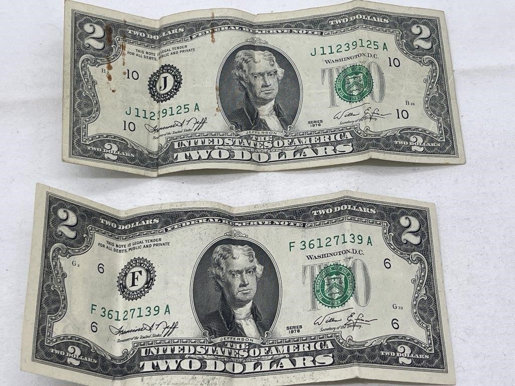 2 $2.00 Bills