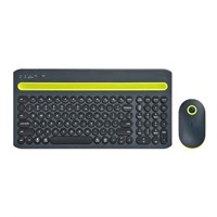 Onn. Wireless Keyboard & Mouse  Gray/Yellow