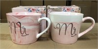 Ceramic Mugs Pink White Qty. 2