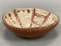 Red, White and Brown Small Acoma Pottery Bowl