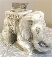 Vtg W. Germany Alabaster Elephant Table Lighter