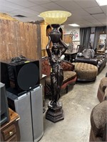 LARGE CLASSICL GRECIAN STYLE FIGURAL FLOOR LAMP