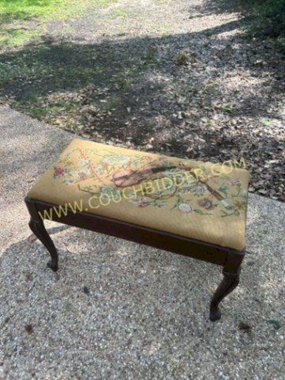 vintage need point bench