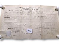 1866 Land Deed Oregon City, OR Andrew Johnson