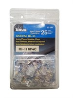 Ideal 25 Pack Modular Plugs CAT3/5e RJ-11   AUB11