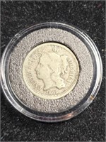 1865 Nickel Three Cent Pc