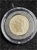 1865 Nickel Three Cent Pc