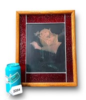 Framed Rose/Stained Glass Decor  5x12"