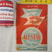 1938 All-Star Program Signed Feller & Billy Herman